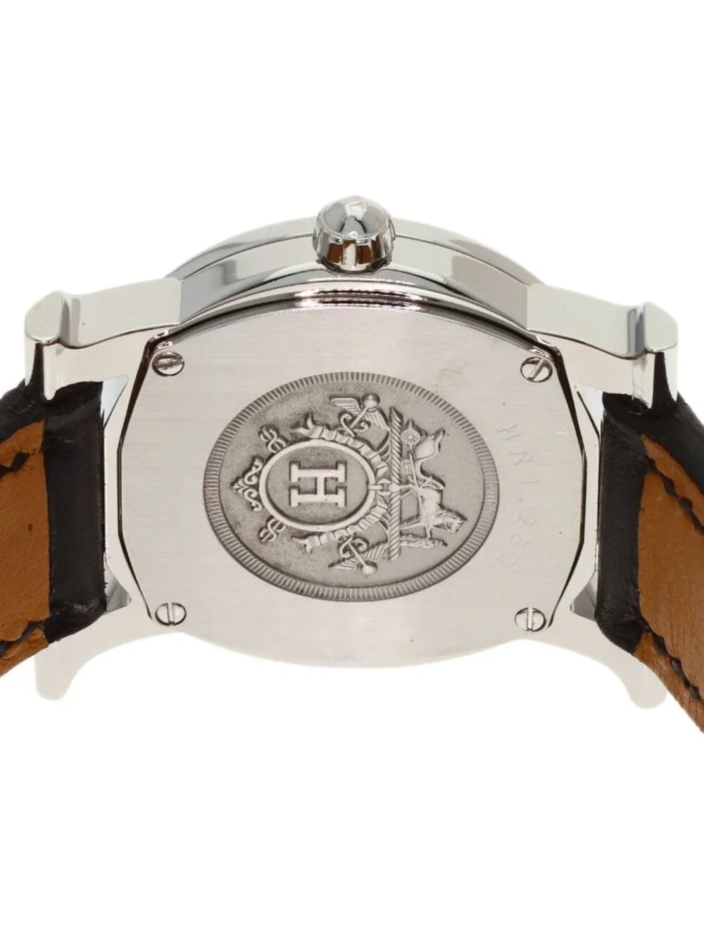 Hermes H Watch Ronde Bezel Diamond SS Leather